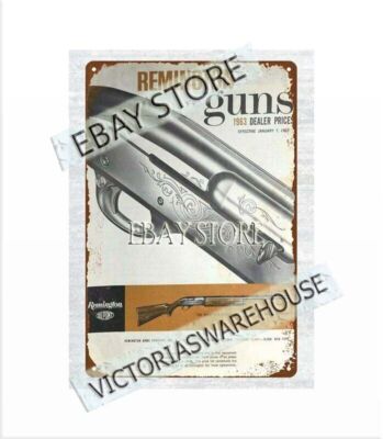 1963 GUNS Firearm ammo hunting rifle shotgun metal tin sign bar house gunfirearm