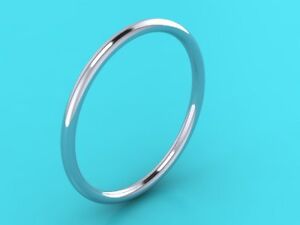 18ct White  gold  1mm ladies women s Halo WEDDING  band RING  