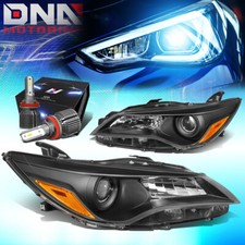 For 2015-2017 Toyota Camry Projector Headlight Wled Kitcool Fan Blackamber