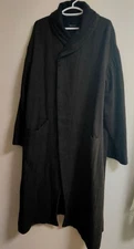 Pas de Calais Brown Long Coat Double Collar Gray Interior Pockets Size 34