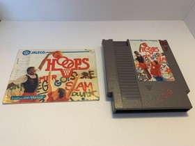Hoops Basketball Nintendo NES Game Cartridge W/ Manual & Sleeve Vintage