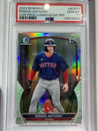 2023 Bowman - Chrome Prospects Roman Anthony #BCP-71 Lunar Glow Refractor (RC)