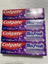 Colgate Max Fresh Whitening Toothpaste Mint Fusion 6.3oz (Lot of 4) Exp 04/27
