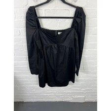 Reformation Women's Mini Dress Climate Natural Ruched Kenzi Black Size Large