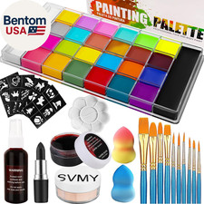 26 Colors Face Body Paint Palette Kit ,Halloween Makeup Kit, Face Painting Kit