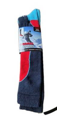 Herren 1er Pack extra bequeme Thermo Skisocken blau & rot Größe 6-11 extra warm neu mit Etikett
