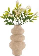 Travertine Marble Vase 9" – Handmade Decorative Stone Flower Vase for Home Décor