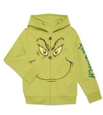 The Grinch Licensed Boys Long Sleeve Full Zip Cosplay Hoodie Size L 10-12 NEW