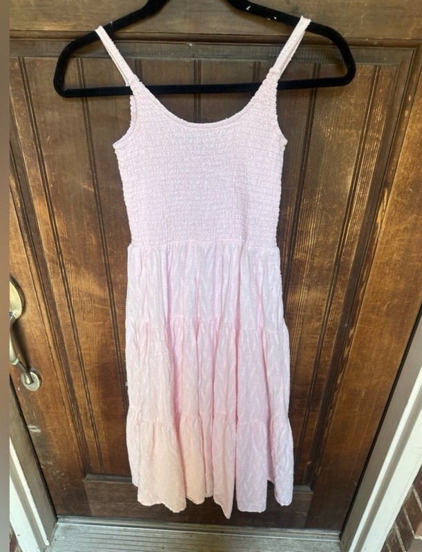 KatieJNYC Marlena Pink Smocked Maxi Sundress, Tween size XL (14)