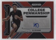 2023-24 Panini Prizm Draft Picks College Penmanship Red 9/199 KJ Evans Auto 5b1
