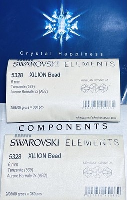 Swarovski Tanzanite AB 2X 5328 6mm Genuine Austrian Beads 360 pcs Sealed packs