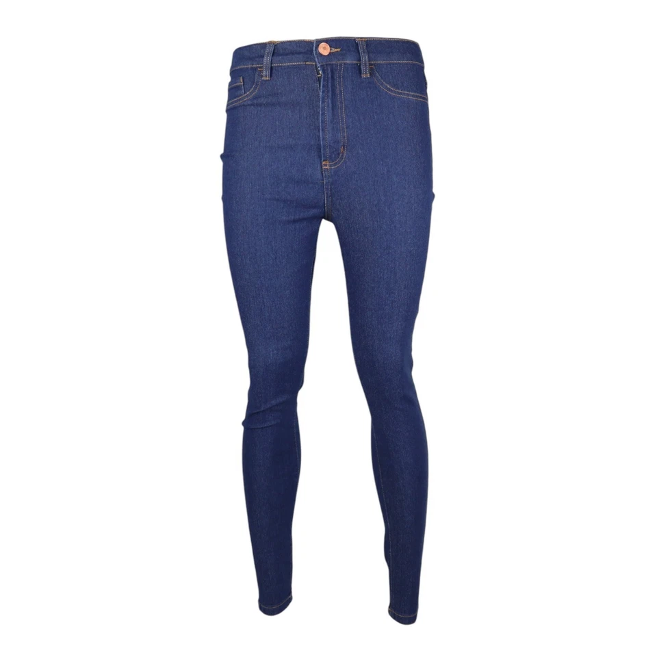 Ladies High Waisted Back Side Pocket Skinny Denim Stretch Jeans Jeggings Trouser - Image 3 of 4