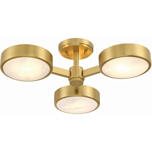 Crystorama ORS-733-MG-ST Orson Semi-Flush Mount Modern Gold - Picture 4 of 6