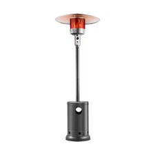 Propane Patio Heater 50000BTU Tall Hammered w/Wheels Outdoor Silver Gray