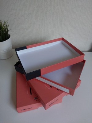 3 LEERE Deckeldosen 23x15x3cm als Kunsthandwerk Aufbewahrung oder Schubladenteiler Koralle