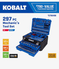 Kobalt 297pc Mechanics Tool Set SAE/Metric Sockets Ratchet Wrench Hard Case — photo 1