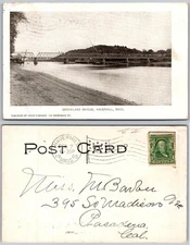 Groveland Bridge Haverhill MA Postcard