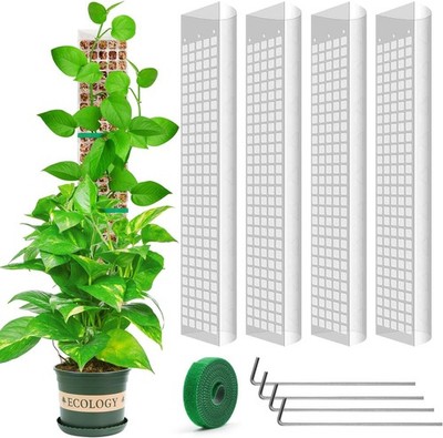 YSKS 4 Pcs 24-inch Plastic Moss Poles for Plants ，Moss Poles for Climbing Pla...