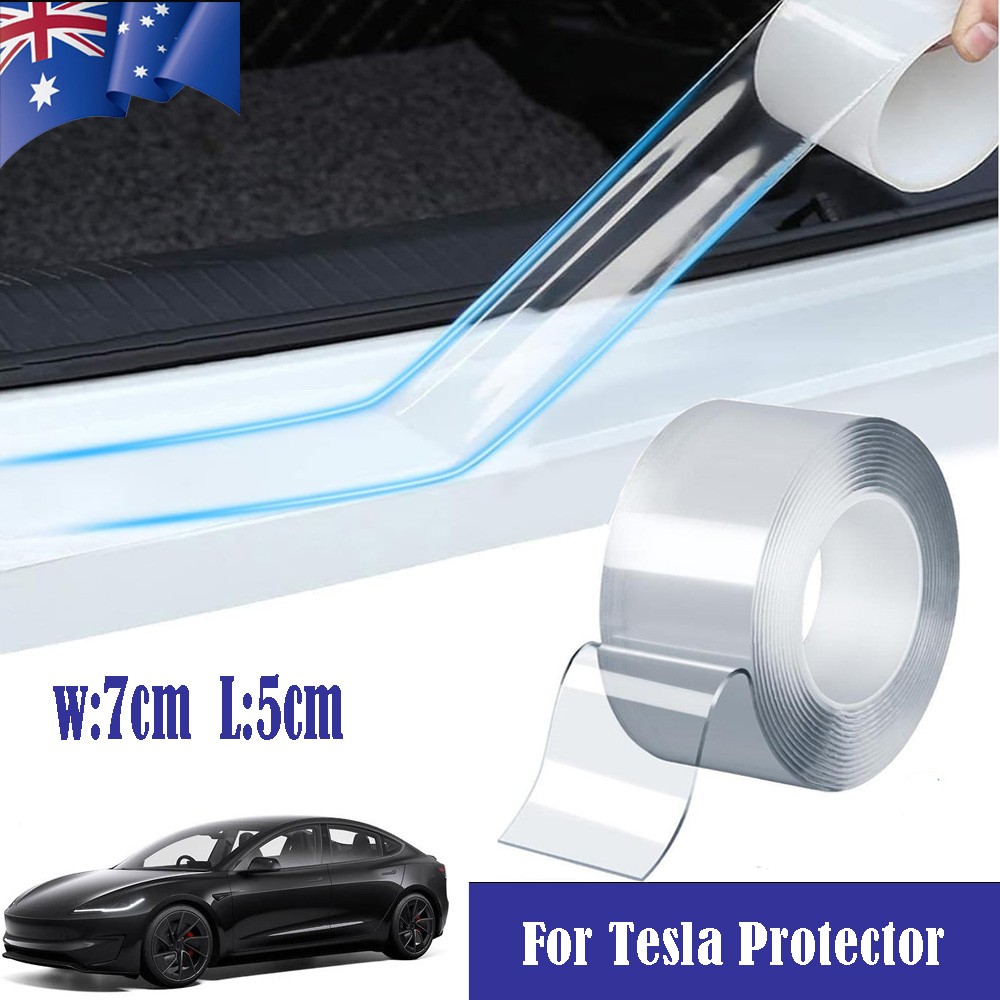Transparent Car Door Edge Guards Door Sill Protect For Tesla Plate Sticker Tape