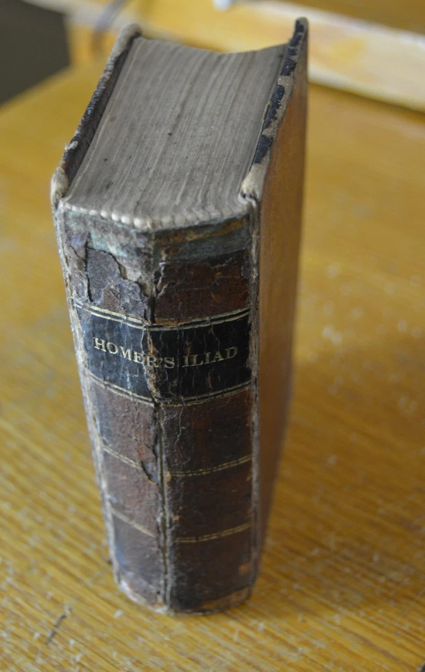 Antique The Iliad of Homer by Alexander Pope 1852 Greek Mythology Miniature 3x5 Foto 2 de 4