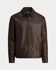 Brown Leather Sheepskin Jacket: Simple, Sleek, and Casual"