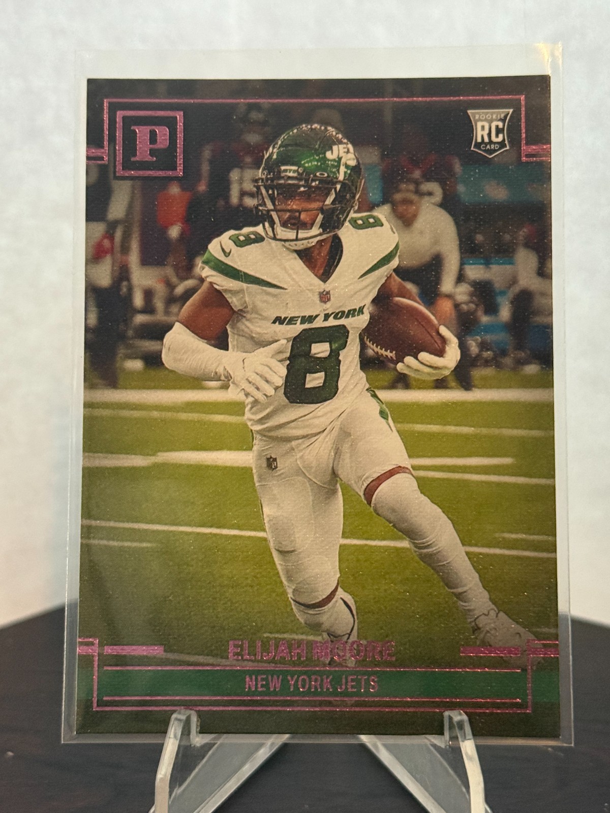 2021  Panini Chronicles Panini Pink  #PA-30 Elijah Moore Jets Football Card N