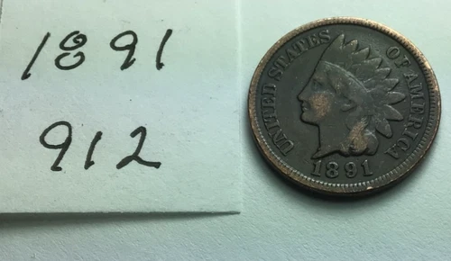 1891 Indian Head Penny; GOOD condition #912