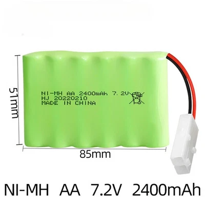 7,2V 2400mAh Ni-MH Akku Batteriepack Wiederaufladbar für RC Spielzeug Fahrzeuge - Bild 1 von 4