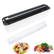 Plastic Wrap Dispenser With Cutter Aluminum Foil Dispenser Refillable Wrap Di...