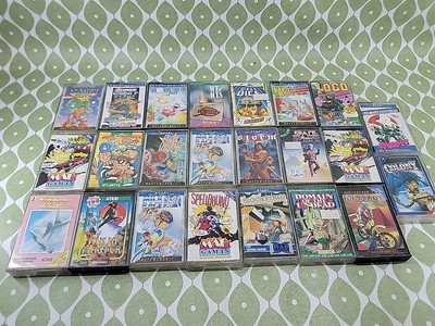 23 Atari 400 800 XL XE Spiele Konvolut Kassetten Tapes Vintage