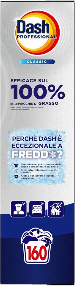 Dash Professional Detergente per bucato in polvere Classico, lavaggi, 8kg, Effic - Immagine 4 di 4