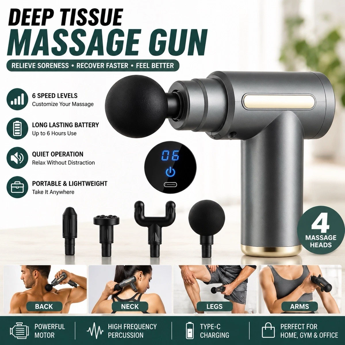 vibrating quiet massage roller ebay 4-Speed Vibrating Foam Roller Deep Tissue Massage for Yoga Leg Pilates  Muscle