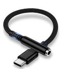 USB C to 3.5mm Audio Dongle Adapter, Type C to Headphone Female Jack Adapter ...