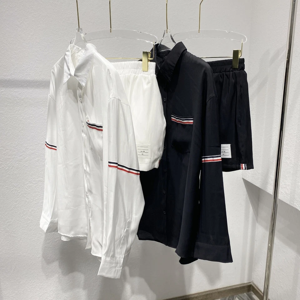 Thom Browne Hombres/Mujeres Cuello Redondo Conjunto de Barra Verano Nueva Camisa Foto 4 de 4