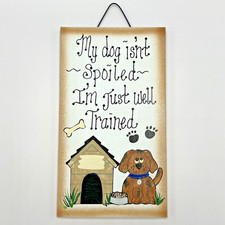 Rustic Wooden Sign Hanging Wall Art Dog Pet Unique Statement Piece