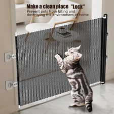 Retractable Mesh Safety Gate Pet Barrier For Dogs Cats Stairs Doorway Hallway