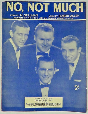 No Not Much von Stillman & Allen Klavier Gesang Noten The Four Lads Vintage