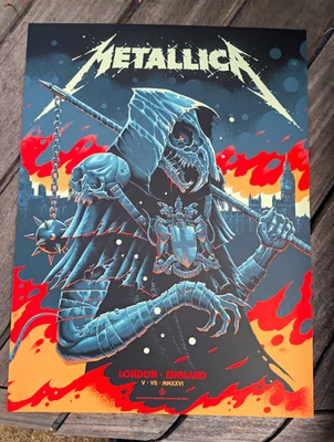 Metallica Night 2 London. M72 World Tour 5th Of July Poster Litho Numbered - Image 1 of 2