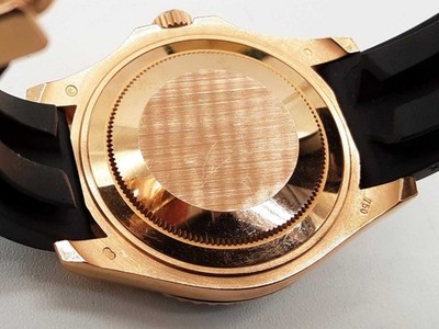 Rolex 268655 37 Yacht Master 18k Rg Black Dial Oysterflex