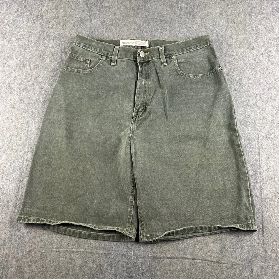 Pantalones Cortos de Jean Sueltos Sueltos Gloria Desteñidos Para Hombre Verde Talla 32 x 9.5 Denim Skate Años 90 De Colección Foto 2 de 4