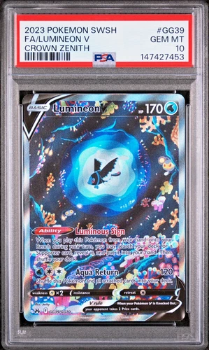 PSA 10!!! Lumineon V GG39/GG70 Crown Zenith: Galarian Gallery Ultra Rare