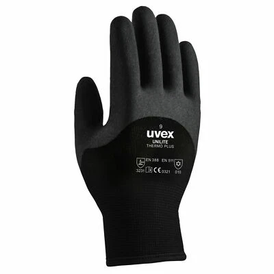 Uvex Thermal Gloves Thermo+ Warm Lining, Durable Gripper Protective Work Gloves