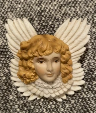Rare 1985 Licensee ENESCO Mrs Grossman CHERUB Angel Clip Porcelain Ornament