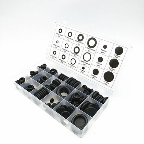 125PCS Rubber Grommet Assortment Set Fastener Kit Blanking 18 Popular Sizes AU - Picture 3 of 12