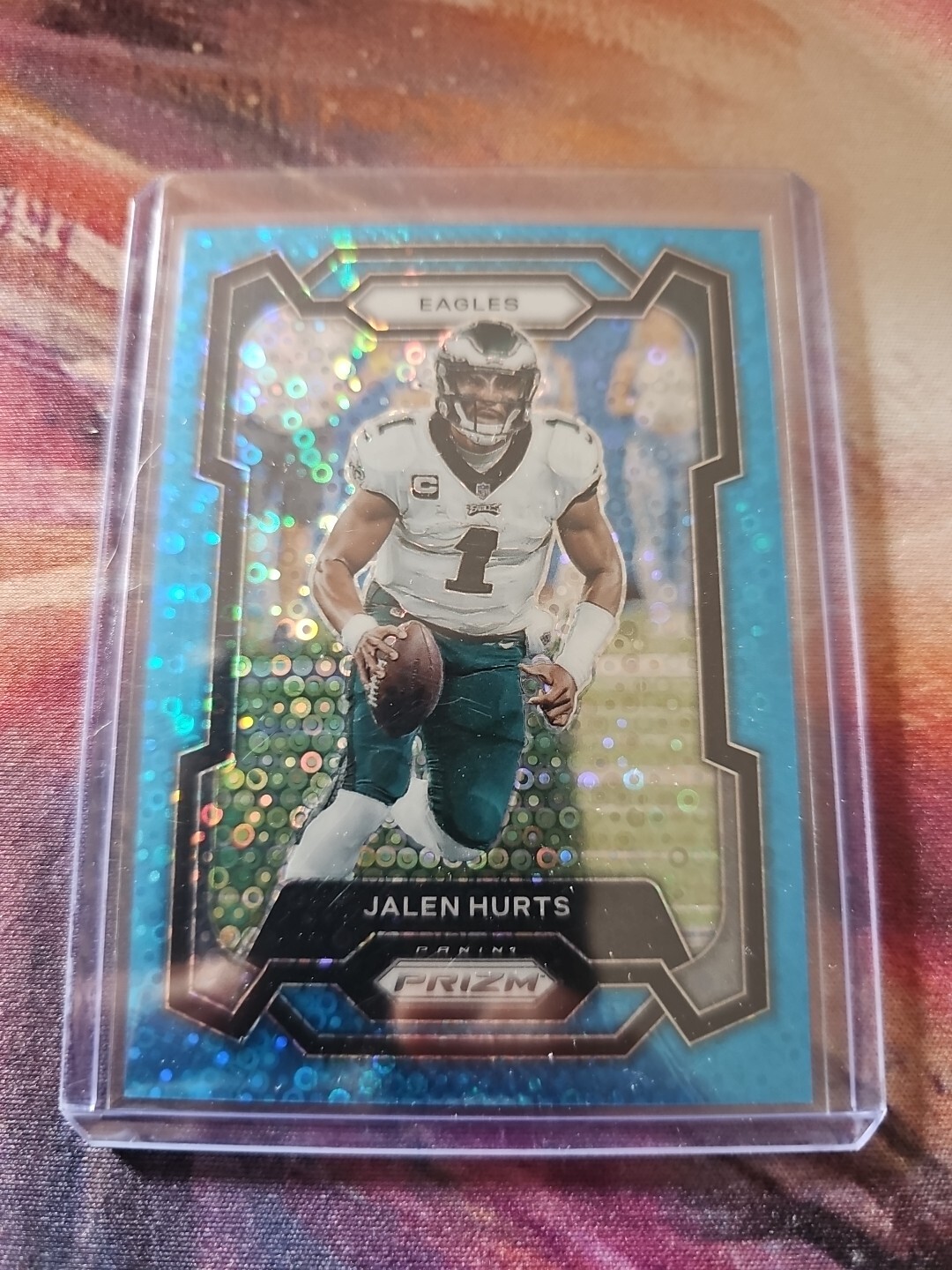 2023 Panini Prizm - Blue No Huddle Prizm #244 Jalen Hurts /95