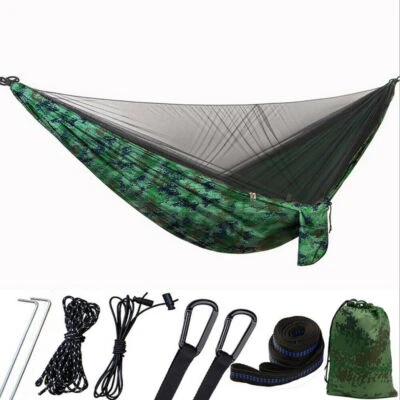 MARKENLOS Hängematte Outdoor mit Moskitonetz Zeltplane Outdoor Hammock Camping 260x140 cm