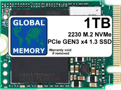 GLOBAL MEMORY 1TB M.2 2230 PCIe Gen3 x4 NVMe SSD FOR LAPTOPS / PCs / SERVERS / WORKSTATIONS