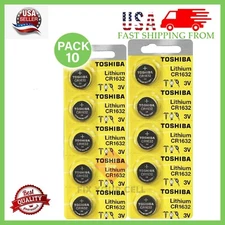 10 x New Original Toshiba CR1632 3V Lithium Coin Cell Battery (10 Batteries)