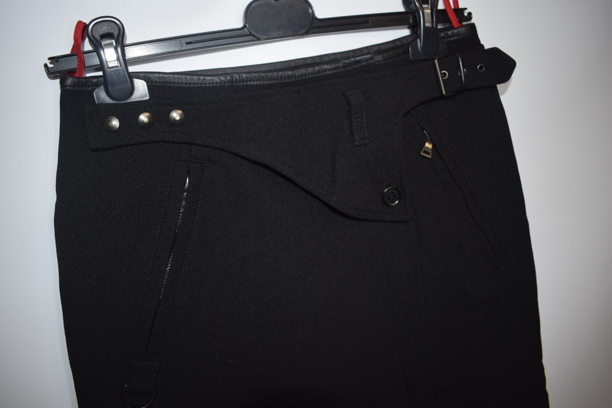 Vintage PRADA Skirt Black Nylon Leather Trims Zipper Belted Vintage PRADA Skirt Black Nylon Leather Trims Zipper Belted