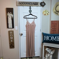 Vintage Formfit Rogers Pink Nylon Sheer Lace Nightgown Slip Lingerie M Slip